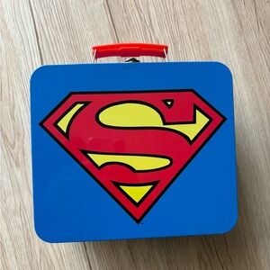 DC Comics Blue Superman Tin Metal Lunch Box Superhero Collectible